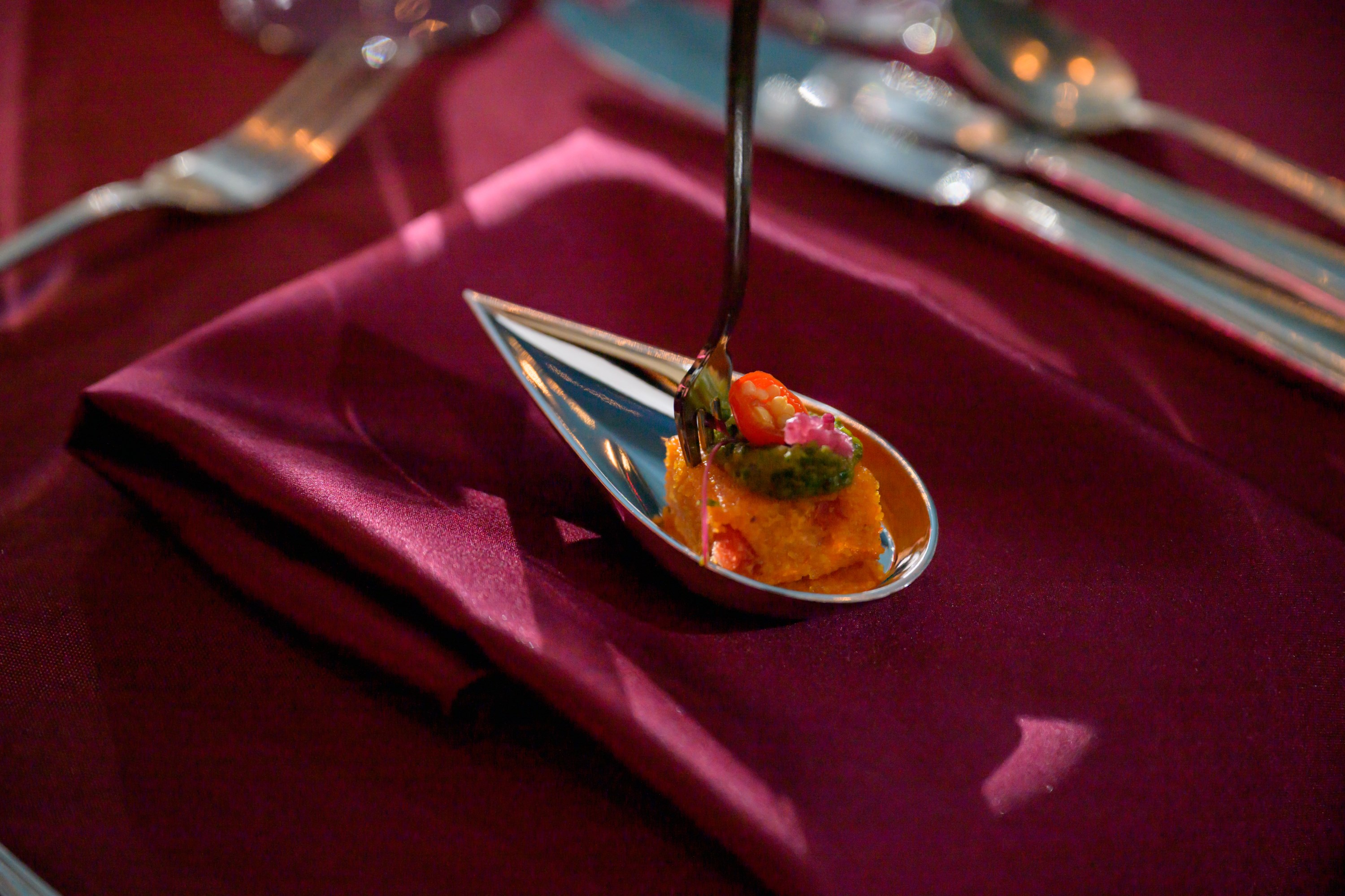 Hors d'oeuvres at the Valentine’s Day Dance at the Indiana Roof Ballroom in Indianapolis